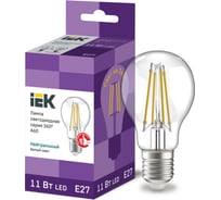 Лампа IEK серия 360, LED, A60, прозрачная, 11вт, 230В, 4000К, E27 LLF-A60-11-230-40-E27-CL