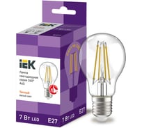 Лампа IEK серия 360, LED, A60, прозрачная, 7вт, 230В, 3000К, E27 LLF-A60-7-230-30-E27-CL