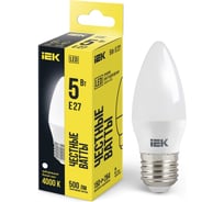 Лампа IEK LED, C35, свеча, 5вт, 230В, 4000К, E27 LLE-C35-5-230-40-E27