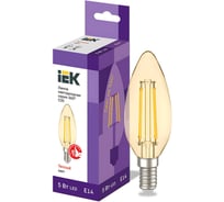 Лампа IEK серия 360, LED, C35, свеча, золото, 5вт, 230В, 2700К, E14 LLF-C35-5-230-30-E14-CLG