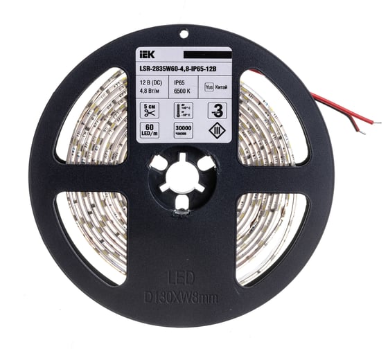 Лента IEK LED 3м LSR-2835W60-4, 8-IP65-12В LSR1-2-060-65-3-03