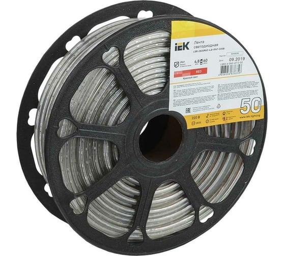 Лента IEK LED 50м LSR-2835R60-4, 8-IP67-220В LSR3-6-060-67-0-50