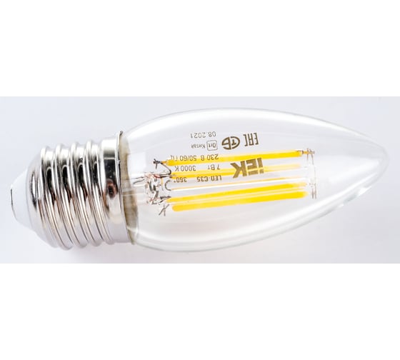 Лампа IEK серия 360, LED, C35, свеча, прозрачная, 7вт, 230В, 3000К, E27 LLF-C35-7-230-30-E27-CL