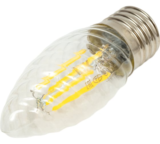 Лампа IEK серия 360 LED, CT35, свеча витая, 5вт, 230В, 4000К, E27 LLF-CT35-5-230-40-E27-CL