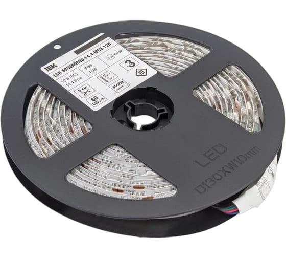 Лента IEK LED 3м LSR-5050RGB60-14, 4-IP65-12В LSR2-3-060-65-3-03 1