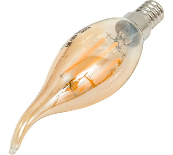 Лампа IEK серия 360 LED, CВ35, свеча на ветру, золото, 5вт, 230В, 2700К, E14 LLF-CB35-5-230-30-E14-CLG