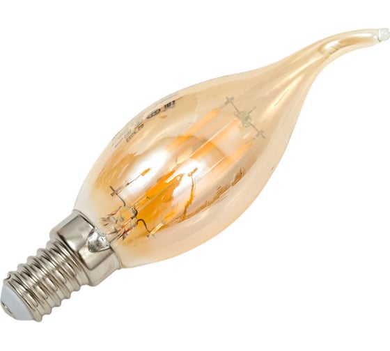 Лампа IEK серия 360 LED, CВ35, свеча на ветру, золото, 5вт, 230В, 2700К, E14 LLF-CB35-5-230-30-E14-CLG