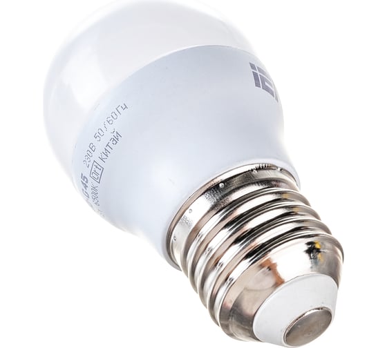 Лампа IEK LED, G45, шар, 5вт, 230В, 6500К, E27 LLE-G45-5-230-65-E27