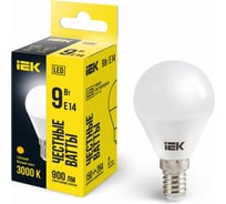 Лампа IEK LED, G45, шар, 9вт, 230В, 3000К, E14 LLE-G45-9-230-30-E14