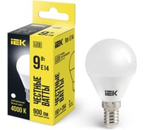 Лампа IEK LED, G45, шар, 9вт, 230В, 4000К, E14 LLE-G45-9-230-40-E14
