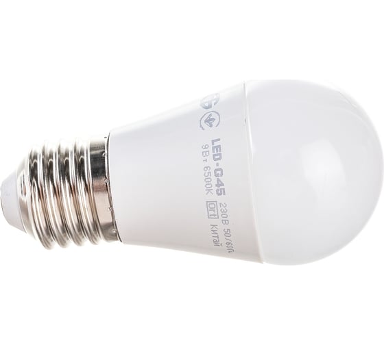 Лампа IEK LED, G45, шар, 9вт, 230В, 6500К, E27 LLE-G45-9-230-65-E27