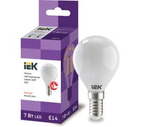Лампа IEK серия 360 LED, G45, шар, матовая, 7вт, 230В, 3000К, E14 LLF-G45-7-230-30-E14-FR
