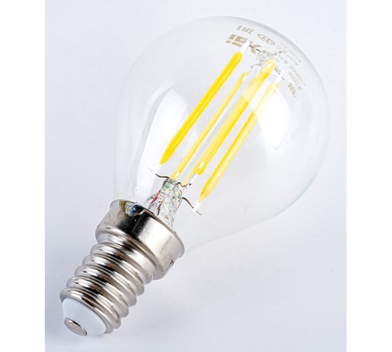 Лампа IEK серия 360, LED, G45, шар прозрачный, 5вт, 230В, 4000К, E14 LLF-G45-5-230-40-E14-CL