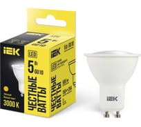 Лампа IEK LED, PAR16, софит, 5вт, 230В, 3000К, GU10 LLE-PAR16-5-230-30-GU10