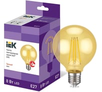 Лампа IEK серия 360, LED, G45, шар, золото, 8вт, 230В, 2700К, E27 LLF-G95-8-230-30-E27-CLG