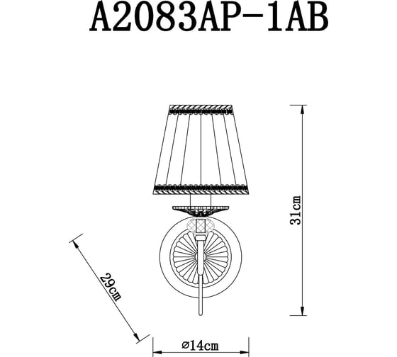 Настенный светильник Arte Lamp CHARM A2083AP-1AB