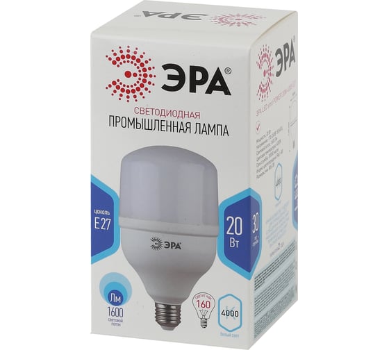 Светодиодная лампа ЭРА LED POWER T80-20W-6500-E27 колокол, 20 Вт, холодная, E27, 40/800 40/1280 Б0049588