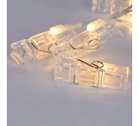 Электрогирлянда VEGAS Прищепки, 20 теплых LED ламп, с пультом, 55117