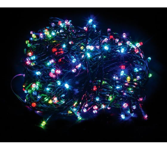 Линейная гирлянда FERON CL32, 100 LED мульти, 10 м +1.6 м черный шнур, IP44, 26750 1