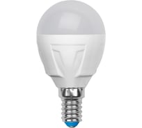 Светодиодная лампа Volpe LED-G45-6W/WW/E14/FR/S Форма шар, матовая колба. 9443