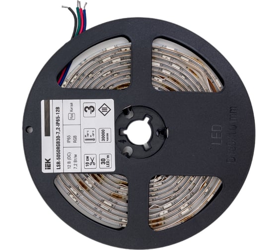 Лента IEK LED 3м LSR-5050RGB30-7, 2-IP65-12В LSR2-3-030-65-3-03 1