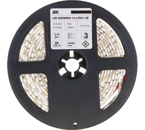 Лента IEK LED 3м LSR-5050WW60-14, 4-IP65-12В LSR2-1-060-65-3-03