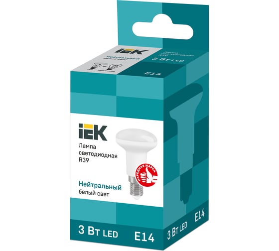 Лампа IEK LED R39 рефлектор 3вт 230В 4000К E14 LLE-R39-3-230-40-E14