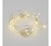 Светодиодная гирлянда на батарейках Uniel ULD-S0500-050/SCB/2AA WARM WHITE IP20 DEW Роса, 5 м, 50 светодиодов, UL-00005265