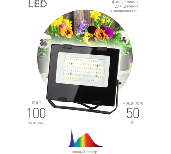 Прожектор ЭРА FITO50WRa90LED, для цветения и плодоношения, 10/300 Б0047875
