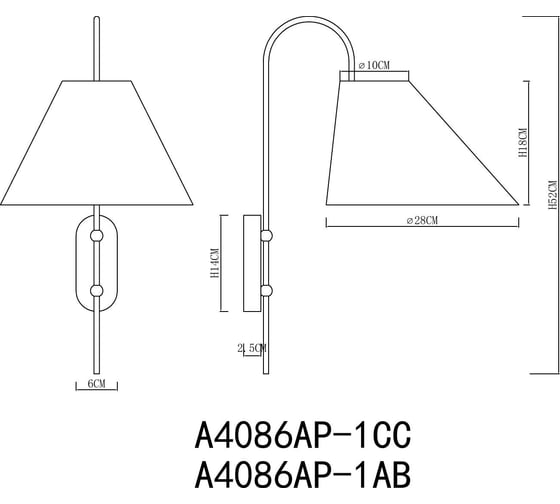 Бра ARTE LAMP RONDO A4086AP-1CC