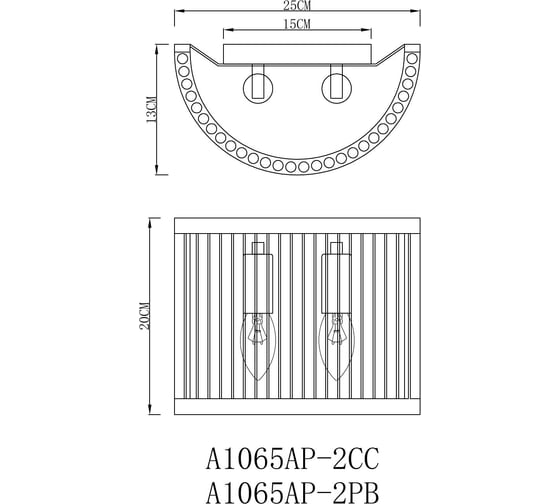Настенный светильник ARTE LAMP ANETTA A1065AP-2CC