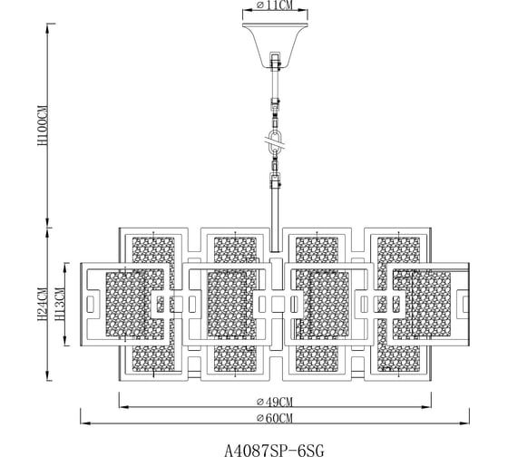 Подвесная люстра ARTE LAMP BLAKE A4087SP-6SG