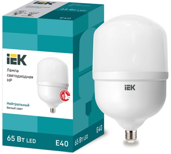 Лампа IEK LED HP 65вт 230В 4000К E40 LLE-HP-65-230-40-E40