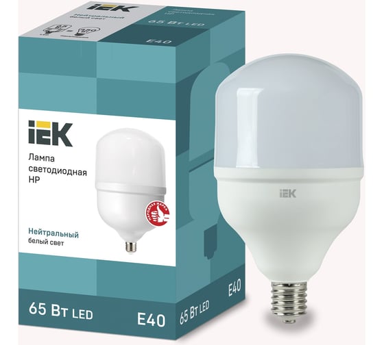 Лампа IEK LED HP 65вт 230В 4000К E40 LLE-HP-65-230-40-E40
