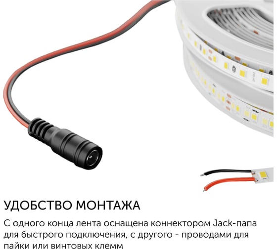 Светодиодная лента Geniled 3м 24В 12Вт/м 6000К IP33 холодная подсветка 120 led/m 03591