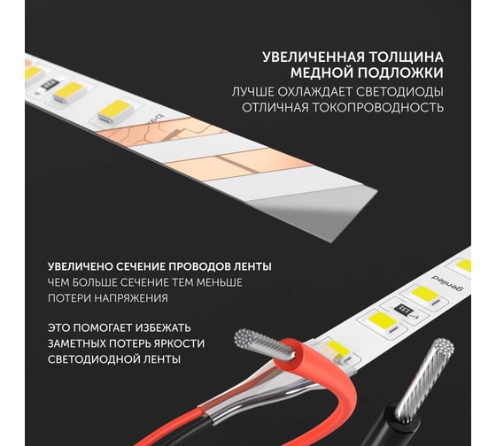 Светодиодная лента Geniled 3м 24В 12Вт/м 4000К IP33 нейтральная дневная подсветка 120 led/m 03590