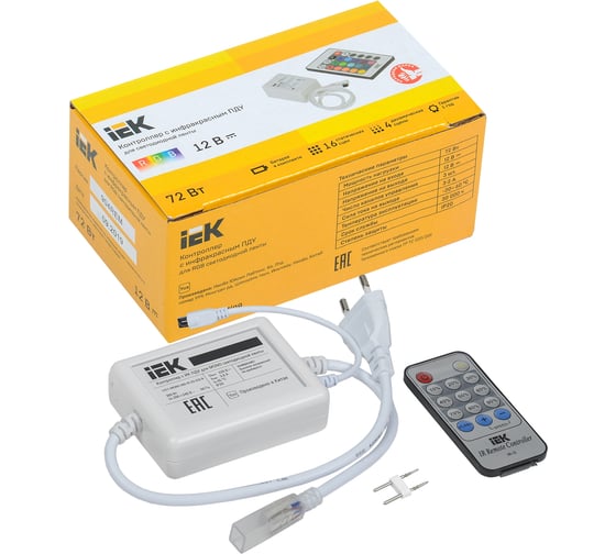 Контроллер с ПДУ IEK ИК MONO, 1 канал, 220В, 3А, 360вт LSC1-MONO-360 -IR-20-220-B