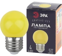 Светодиодная лампа для белтлайт ЭРА ERAYL45-E27 LED Р45-1W-E27 шар, желтый, 4SMD, 1W, E27, 10/100/6000 Б0049576