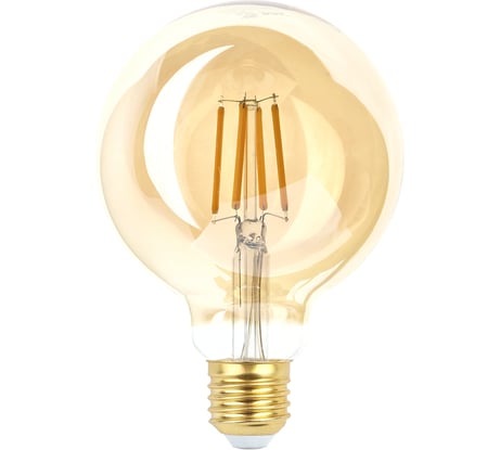 Филаментная лампа ЭРА FLED G95-7W-824-E27 gold, шар, золото, 7 Вт, теплый, E27, 20/420 Б0047662