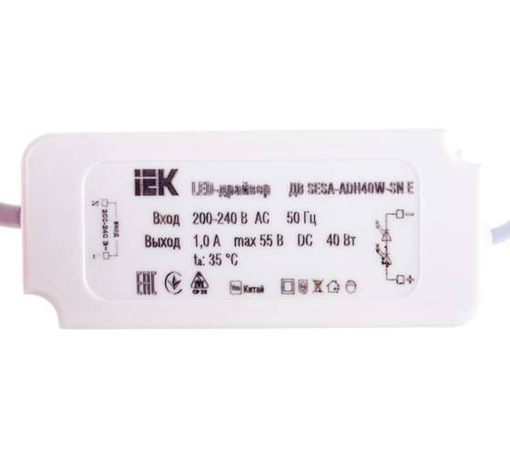 LED-драйвер IEK тип ДВ, SESA-ADH40W-SN Е, для LED светильников, 40вт LDVO0-40-0-E-K01