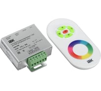 Контроллер с ПДУ IEK радио RGB, 3 канала, 12В, 4А, 144вт, белый LSC1-RGB-144-RF-20-12-W
