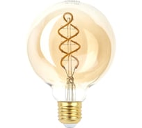 Светодиодная лампа ЭРА F-LED G95-7W-824-E27 spiral gold филамент, шар, спираль, золото, 7Вт, теплый, E27 20/560 Б0047663