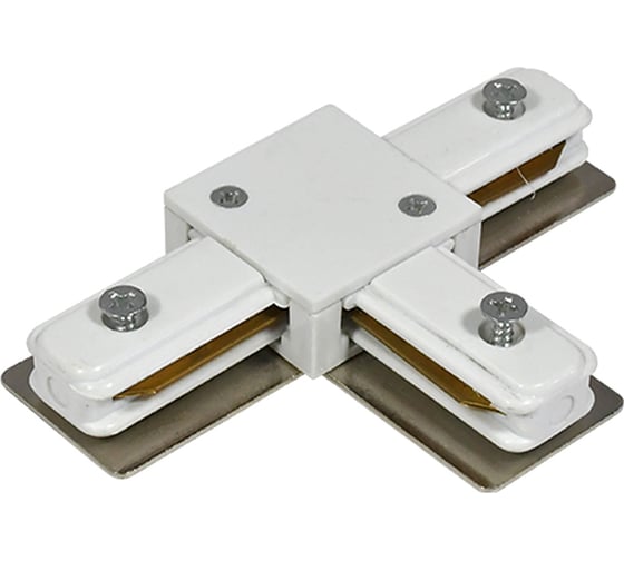 Коннектор прямой ESCADA T для накладного однофазного шинопровода, металл- пластик, белый ESTR20012 1