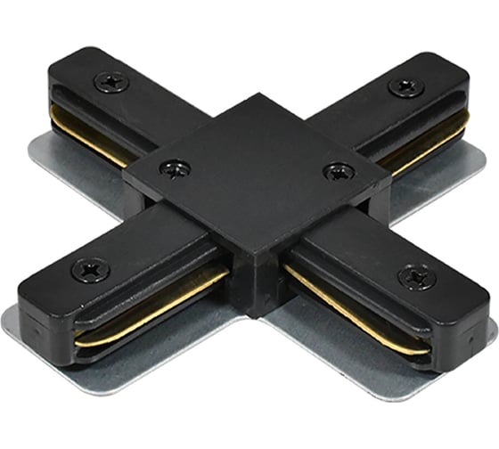 Коннектор прямой ESCADA X для накладного однофазного шинопровода, металл- пластик, чёрный ESTR20009 1