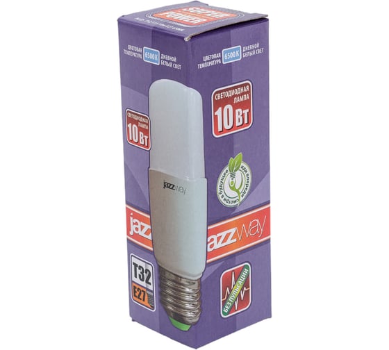 Светодиодная лампа Jazzway PLED-T32/115 10Вт цилиндр 6500К холодный белый E27 800лм 100-240В 5000858