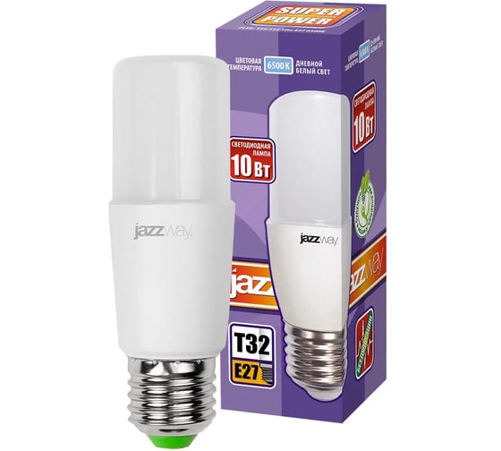 Светодиодная лампа Jazzway PLED-T32/115 10Вт цилиндр 6500К холодный белый E27 800лм 100-240В 5000858