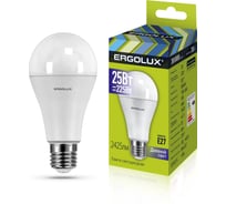 Светодиодная лампа Ergolux LED-A65-25W-E27-6K ЛОН, 25Вт, E27, 6500K, 180-240В 14228