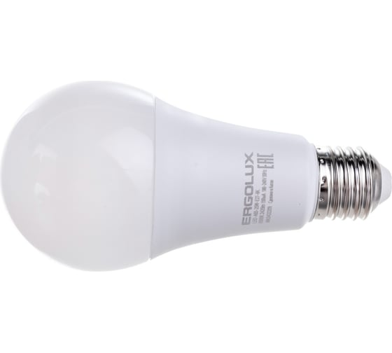 Светодиодная лампа Ergolux LED-A65-25W-E27-6K ЛОН, 25Вт, E27, 6500K, 180-240В 14228