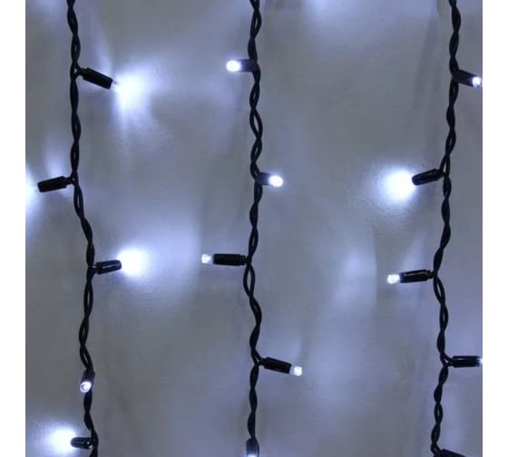 Гирлянда для улицы Серпантин ЗАНАВЕС "Мерцание" ш2* в3,0 м 480 ламп LED, чёрный провод,1 реж.,IP-65, Белый (возможность соединения) 725-536