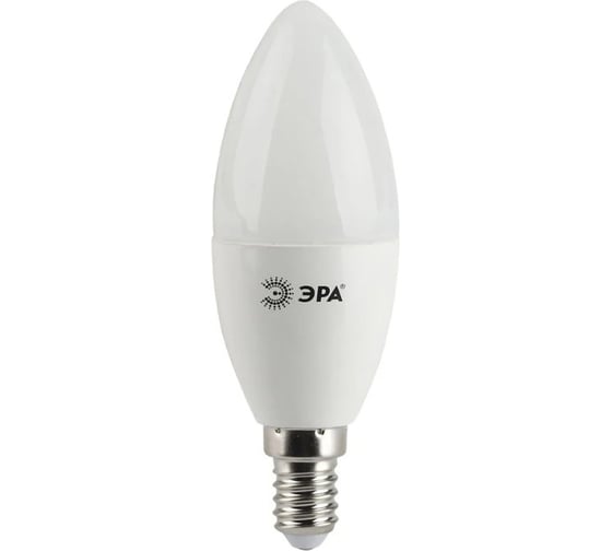 Набор лампочек ЭРА STD LED B355W827E14 светодиодные (В) E14, 5 Вт, свеча, теплый белый свет, 10 штук Б0056714 1